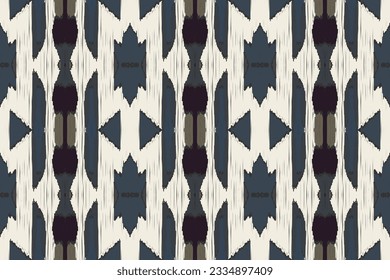 Ikat Paisley Pattern Embroidery Background. Ikat Seamless Pattern Geometric Ethnic Oriental Pattern traditional.aztec Style Abstract Vector design for Texture,fabric,clothing,wrapping,sarong.