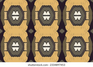 Ikat Paisley Pattern Embroidery Background. Ikat Floral Geometric Ethnic Oriental Pattern Traditional. Ikat Aztec Style Abstract Design for Print Texture,fabric,saree,sari,carpet.