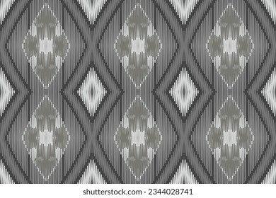 Ikat Paisley Pattern Embroidery Background. Ikat Vector Geometric Ethnic Oriental Pattern traditional.aztec Style Abstract Vector illustration.design for Texture,fabric,clothing,wrapping,sarong.