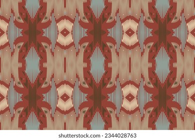 Ikat Paisley Pattern Embroidery Background. Ikat Stripes Geometric Ethnic Oriental Pattern traditional.aztec Style Abstract Vector illustration.design for Texture,fabric,clothing,wrapping,sarong.
