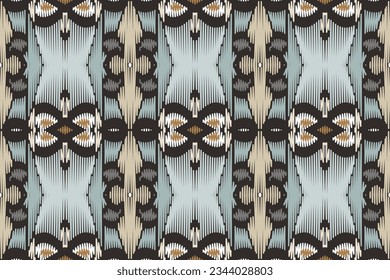 Ikat Paisley Pattern Embroidery Background. Ikat Flower Geometric Ethnic Oriental Pattern Traditional. Ikat Aztec Style Abstract Design for Print Texture,fabric,saree,sari,carpet.