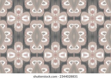 Ikat Paisley Pattern Embroidery Background. Ikat Chevron Geometric Ethnic Oriental Pattern traditional.aztec Style Abstract Vector illustration.design for Texture,fabric,clothing,wrapping,sarong.