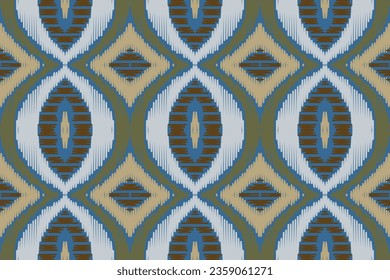 Ikat Paisley Pattern Embroidery Background. Ikat Background Geometric Ethnic Oriental Pattern traditional.aztec Style Abstract Vector design for Texture,fabric,clothing,wrapping,sarong.