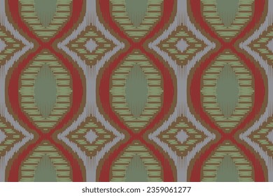 Ikat Paisley Pattern Embroidery Background. Ikat Design Geometric Ethnic Oriental Pattern traditional.aztec Style Abstract Vector illustration.design for Texture,fabric,clothing,wrapping,sarong.