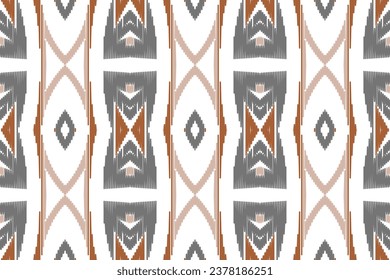 Ikat Paisley Pattern Embroidery Background. Ikat Prints Geometric Ethnic Oriental Pattern traditional.aztec Style Abstract Vector illustration.design for Texture,fabric,clothing,wrapping,sarong.