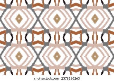Ikat Paisley Muster Stickereihintergrund. Ikat Stripes Geometrisches orientalisches Muster traditionell.aztec Style Abstrakte Vektorgrafik.Design für Textur, Stoff, Kleidung, Umhüllung, Sarkong.