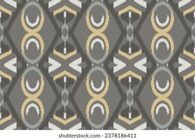 Ikat Paisley Muster Stickereihintergrund. Ikat Blumen Geometrisches orientalisches Muster traditionell. Ikat Aztec Style Abstraktes Design für Print Textur, Gewebe, Saree, Sarpet.