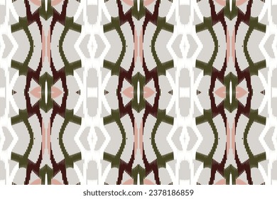 Fondo del bordado del patrón Ikat Paisley. Ikat Damask Geometric Ethnic Oriental Pattern tradicional.aztec Estilo Abstract Vector ilustración.diseño para Textura, tela, ropa, envoltura, sarong.