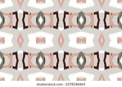 Ikat Paisley Pattern Embroidery Background. Ikat Designs Geometric Ethnic Oriental Pattern traditional.aztec Style Abstract Vector illustration.design for Texture,fabric,clothing,wrapping,sarong.