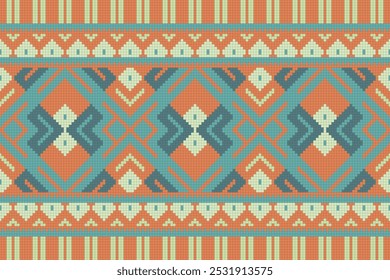 Ikat Paisley Pattern Embroidery Background. Ikat Aztec Geometric Ethnic Oriental Pattern Traditional. Ikat Aztec Style Abstract Design for Print Texture,fabric,saree,sari,carpet.