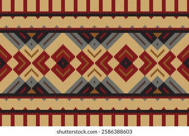 Ikat Paisley Pattern Embroidery Background. Ikat Seamless Geometric Ethnic Oriental Pattern Traditional. Ikat Aztec Style Abstract Design for Print Texture,fabric,saree,sari,carpet.