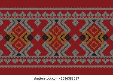 Ikat Paisley Pattern Embroidery Background. Ikat Stripes Geometric Ethnic Oriental Pattern Traditional. Ikat Aztec Style Abstract Design for Print Texture,fabric,saree,sari,carpet.