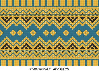 Ikat Paisley Pattern Embroidery Background. Ikat Vector Geometric Ethnic Oriental Pattern Traditional. Ikat Aztec Style Abstract Design for Print Texture,fabric,saree,sari,carpet.
