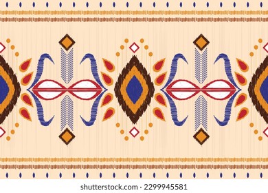 Ikat paisley patrón sin fisuras. patrón geométrico étnico oriental sin costuras de fondo tradicional. Tono de arte. Estilo azteca,bordado,abstracto,vector,ilustración.diseño para textura, tela, impresión, cubierta