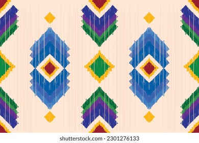 Ikat paisley seamless pattern. geometric ethnic oriental seamless pattern traditional background.Eart tone. Aztec style,embroidery,abstract,vector,illustration.design for texture, fabric, print, cover