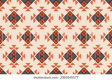 Ikat paisley seamless pattern. geometric ethnic oriental seamless pattern traditional background.Eart tone. Aztec style,embroidery,abstract,vector,illustration.design for texture, fabric, print, cover