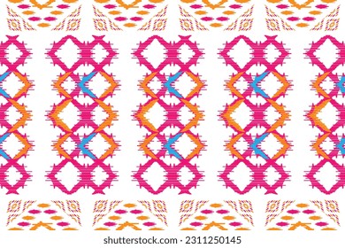 Ikat paisley patrón sin fisuras. patrón geométrico étnico oriental sin costuras de fondo tradicional. Tono de arte. Estilo azteca,bordado,abstracto,vector,ilustración.diseño para textura, tela, impresión, cubierta