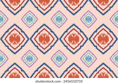 Ikat paisley seamless pattern. geometric ethnic oriental seamless pattern traditional background. Aztec style,embroidery,abstract,vector,illustration.design for ikat fabric, print, boho, cover, 