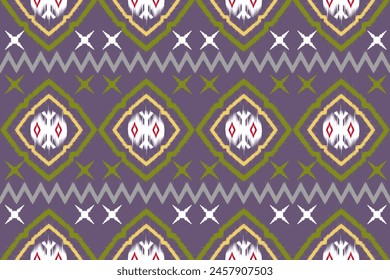 Ikat paisley seamless pattern. geometric ethnic oriental seamless pattern traditional background. Aztec style,embroidery,abstract,vector,illustration.design for ikat fabric, print, boho, cover, 