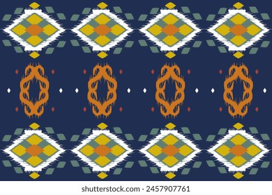 Ikat paisley seamless pattern. geometric ethnic oriental seamless pattern traditional background. Aztec style,embroidery,abstract,vector,illustration.design for ikat fabric, print, boho, cover, 