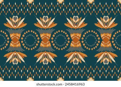 Ikat paisley seamless pattern. geometric ethnic oriental seamless pattern traditional background. Aztec style,embroidery,abstract,vector,illustration.design for ikat fabric, print, boho, cover, 