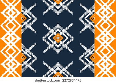 Ikat paisley seamless pattern, traditional seamless pattern, aztec style, embroidery, abstract, vector, design illustration for texture, fabric, print.
