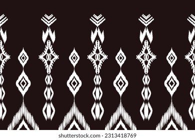 Ikat paisley seamless pattern, traditional seamless pattern, aztec style, embroidery, abstract, vector, design illustration for texture, fabric, print.