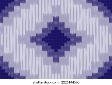 ikat patter n concept combinesgeometric shapes with tribal symbols in an ikat pattern style. The simple color scheme is perfect for adapting the ikat pattern to textiles such as shirts, blankets, rugs