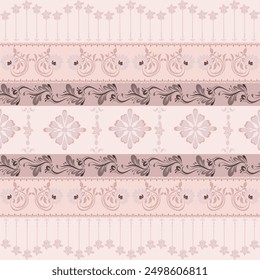 Ikat pattern abstract on Light pink tone in the background  , Motif ethnic  floral seamless textil,  embroidery, print striped ornament floral, pattern, design for wrapping, silk, scarf