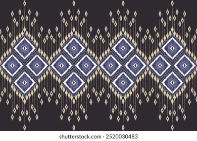 Ikat Pattern abstract, texture, art, vector, fabric, background, seamless, print, embroidery, fashion, illustration, tribal, wallpaper, graphic, design, ornament, traditional, textile, decoration,Thai