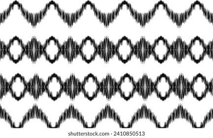  Ikat Pattern black Abstract Ethnic art. Seamless pattern in tribal