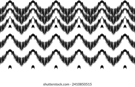  Ikat Pattern black Abstract Ethnic art. Seamless pattern in tribal