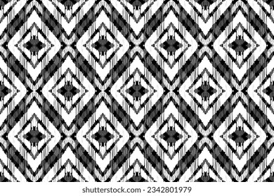 Patrón de Ikat, Ikat chevron, patrón Paisley, elemento vector, vector abstracto, batik, bordado de tela, patrón étnico, Ogeo, etnia geométrica, textil sin foco, norteamericano nativo, impresión de fondo.
