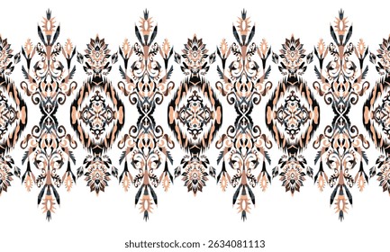Ikat pattern, Ikat chevron, Paisley pattern, Vector element, Abstract Vector, Batik, fabric embroidery, Ethnic pattern, Ogee, Geometric ethnic, Seamless textile, Ethnic pattern for background.