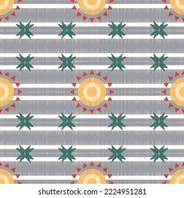 ikat pattern concept, combining geometric shapes into tribal symbols in ikat pattern mixed with African popular colors, ikat pattern for textile business such as shirts, blankets, rugs or backgrounds 