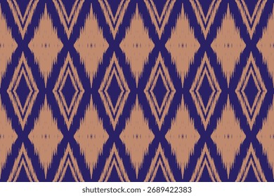 Ikat Musterkonzept zeigt traditionelle ethnische geometrische Muster, Design für Textil, Stoff, Teppich, Tapete, Kleidung, Verpackung, Batik, und dekorative Musteranwendungen für vielseitige Nutzung