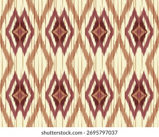 Concepto de patrón Ikat que muestra el patrón geométrico étnico tradicional, diseño para textiles, telas, alfombras, Fondos de pantalla, prendas de vestir, envolturas, batik y aplicaciones de patrón decorativo para uso versátil