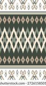 Concepto de patrón Ikat que muestra el patrón geométrico étnico tradicional, diseño para textiles, telas, alfombras, Fondos de pantalla, prendas de vestir, envolturas, batik y aplicaciones de patrón decorativo para uso versátil