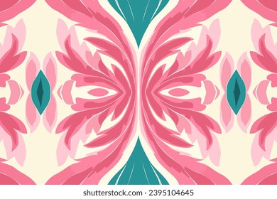 Ikat pattern, Demonstrates blend of silk, cotton, symbolic of Central Asian trade routes