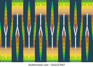 Ikat pattern design ethnic seamless. Aztec fabric carpet ornament chevron textile decoration background wallpaper. Tribal turkey African Indian traditional embroidery vector illustrations abstract.