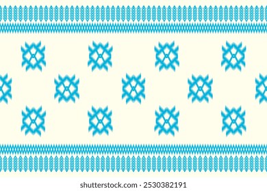 Ikat diseño de patrón de la floral sobre un fondo blanco