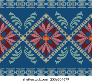 Ikat pattern design , Floral pixel art pattern, Textile business , Vector Images For printing on Fabric, Wallpaper, Carpet, Ceramics, etc.
