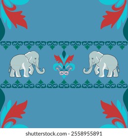 Ikat pattern design , Floral pixel art pattern, Textile business , Vector Images For printing on Fabric, Wallpaper, Carpet, Ceramics, etc.
