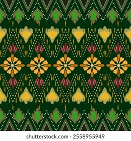 Ikat pattern design , Floral pixel art pattern, Textile business , Vector Images For printing on Fabric, Wallpaper, Carpet, Ceramics, etc.
