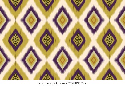 Diseño de patrones de Ikat.Patrón de ikat etnia oriental afroamericano mexicano motivo azteca textil y vector bohemio. diseño para fondo, papel de pared, impresión de alfombras, tela, batik .vector ikat patrón. 