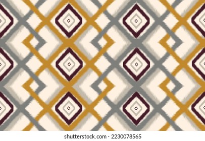 Ikat pattern design.Eethnic ikat pattern oriental African American Mexican Aztec motif textile and bohemian vector. design for background, wallpaper,carpet print, fabric, batik .vector ikat pattern. 