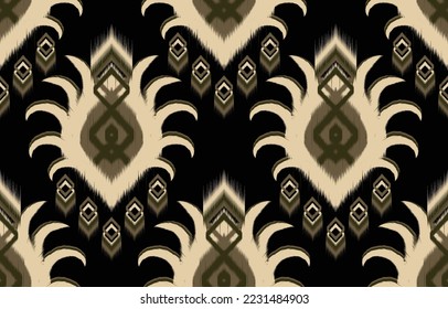 Ikat pattern design.Eethnic ikat pattern oriental African American Mexican Aztec motif textile and bohemian vector. design for background, wallpaper,carpet print, fabric, batik .vector ikat pattern. 