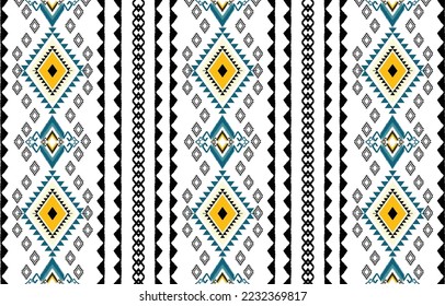 Ikat pattern design.Eethnic ikat pattern oriental African American Indonesia, Asia, Aztec motif textile and bohemian.design for background, wallpaper,carpet print, fabric, batik .vector ikat pattern. 