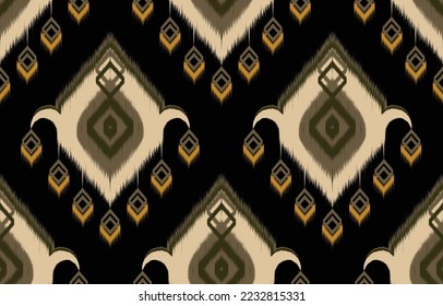 Ikat pattern design.Eethnic ikat pattern oriental African American Mexican Aztec motif textile and bohemian vector. design for background, wallpaper,carpet print, fabric, batik .vector ikat pattern. 