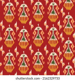 Ikat pattern - digital patterns for fabrics. In Uzbek adras or atlas, Ikat is the traditional textile product in the central Asian region. This kind of fabric producing in Margilan, an old city.
